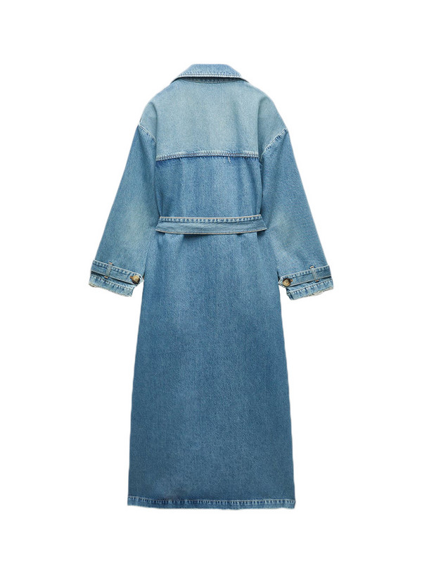 Kevadsügis naiste avar pikk teksamantel vööga tänavarõivastega Naiste retrorevääriga kaherealine mantel