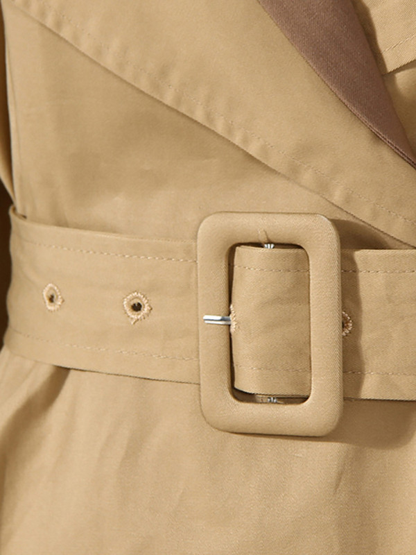 DEAT Modni ženski trenč kaput s urezanim ovratnikom, remen s dvostrukim kopčanjem, tanka vjetrovka kontrastne boje, jesen 2023. Novo 7I5265