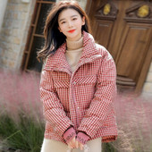 Γυναικείο 2023 Χειμώνας Νέο Σακάκι Πάρκα Λευκό Μαύρο Πλιαδό Στάντ Κοντό γυναικείο παλτό με βαμβακερή επένδυση Ζεστά γυναικεία ρούχα έξω