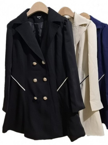 Trench φούστα Midi Trench Coat Γυναικεία ρούχα Ανοιξιάτικα Φθινοπωρινά Slim Μπουφάν Kawaii Χαριτωμένα γλυκά outfits Μακριά παλτό Μακρυμάνικα μπλουζάκια