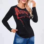 Jesenske ženske vintage majice s grafičkim motivima Ležerne majice dugih rukava s okruglim izrezom i uskim krojem Majice kratkih rukava Streetwear Grunge majice