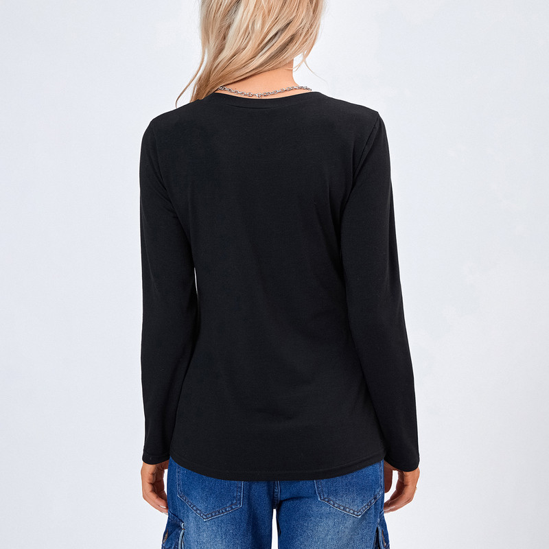 Jesenske ženske vintage majice s grafičkim motivima Ležerne majice dugih rukava s okruglim izrezom i uskim krojem Majice kratkih rukava Streetwear Grunge majice