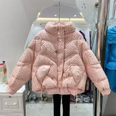 Χειμώνας 2023 Νέο κοντό γυναικείο βαμβακερό παλτό μόδας, casual, χοντρό μπουφάν, με γιακά πάρκα 5 χρωμάτων, κομψό σχέδιο