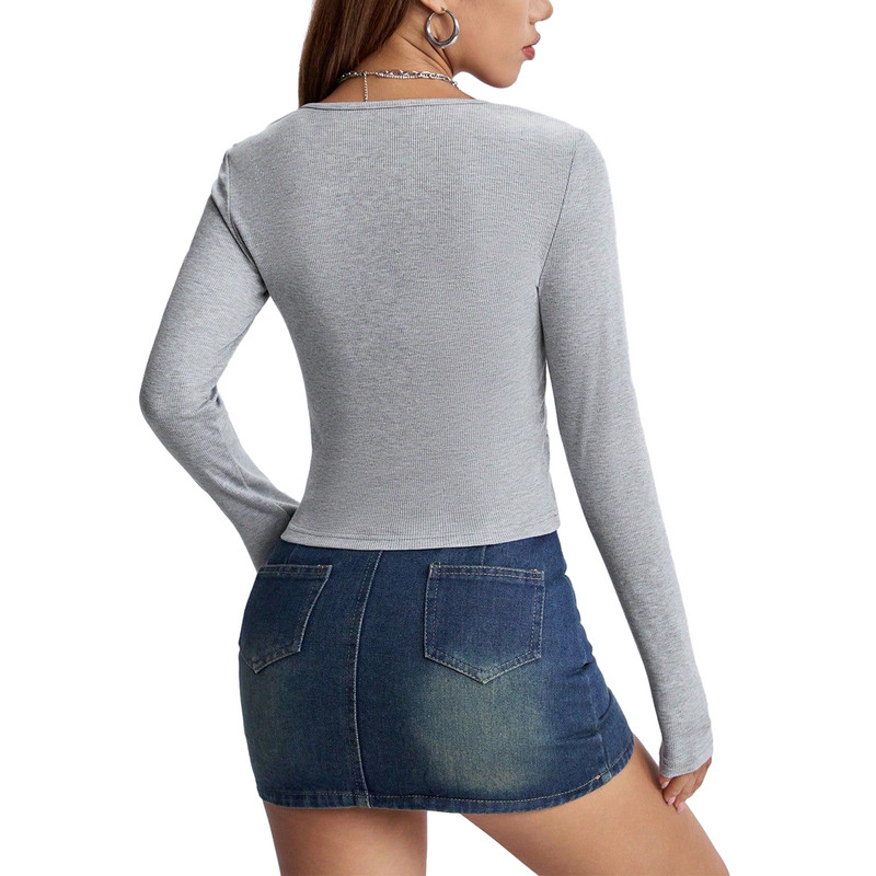 Y2k pikkade varrukatega Grunge T-särgid Graafilised gooti kärbitud topid Naiste teismelised tüdrukud Vintage Esteetilised gooti punk Harajuku T-särgid