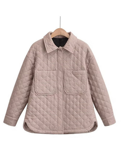 Γυναικείο χειμερινό παλτό high-end ρετρό ευέλικτο, ζεστό και φαρδύ βαμβακερό μπουφάν με διπλή τσέπη με μακριά μανίκια