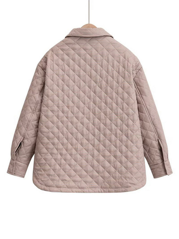 Γυναικείο χειμερινό παλτό high-end ρετρό ευέλικτο, ζεστό και φαρδύ βαμβακερό μπουφάν με διπλή τσέπη με μακριά μανίκια