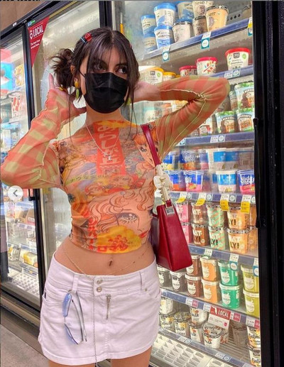 Y2K Ljetna ulična odjeća Ležerne vintage majice Ženske uske kratke majice Majice kratkih rukava 90-ih Djevojke Prozirne mrežaste majice dugih rukava