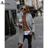 Aimsnug 2021 Φθινοπωρινές μακριές καμπαρντίνες Γυναικεία τοπ πανωφόρια ίσια καμπαρντίνα για κορίτσια Streetwear Μόδα ριγέ Ανεμοδρά