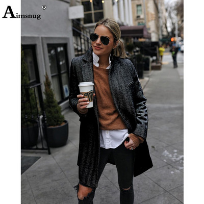 Aimsnug 2021 Φθινοπωρινές μακριές καμπαρντίνες Γυναικεία τοπ πανωφόρια ίσια καμπαρντίνα για κορίτσια Streetwear Μόδα ριγέ Ανεμοδρά