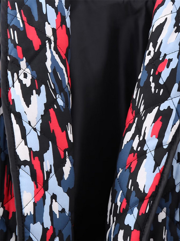 Zima 2023. Ženski vintage patchwork printani pamučni kaput Ženska široka jakna dugih rukava Ženske šik tople visoke ulične jakne