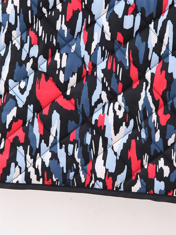 Zima 2023. Ženski vintage patchwork printani pamučni kaput Ženska široka jakna dugih rukava Ženske šik tople visoke ulične jakne