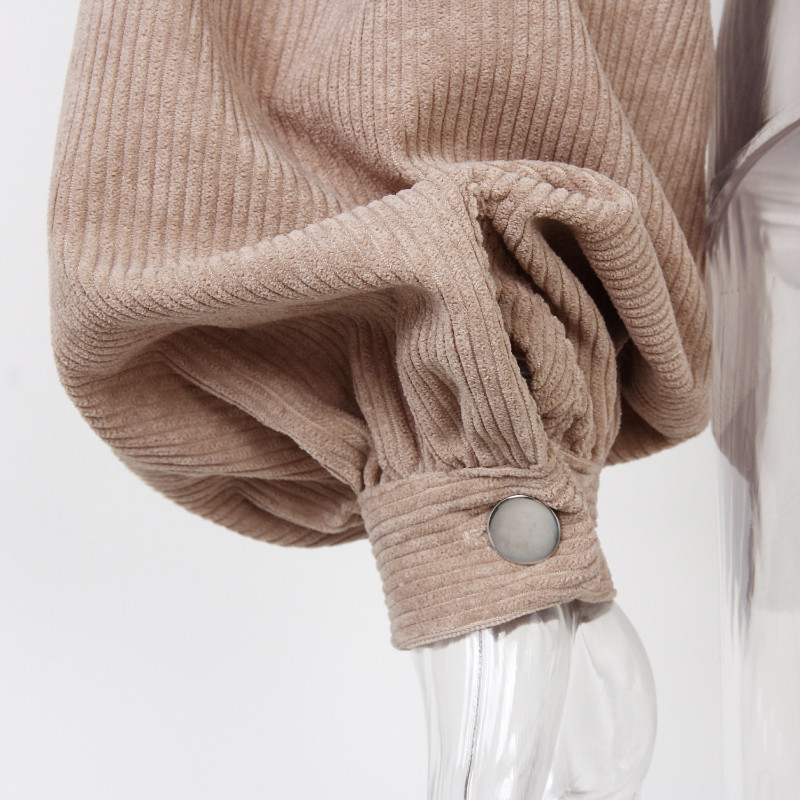 Jakne za žene Skraćena bomber jakna s lanternastim rukavima Gornja odjeća Modni proljetni starinski kaput od samta Jesen Zima 2023.