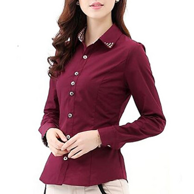 2022 Φθινόπωρο Άνοιξη OL Γυναικείο πουκάμισο Patchwork Καρό Γυναικεία Πουκάμισα Γραφείου Basic Top Blusas Γυναικείες μπλούζες Πουκάμισο Camisas Femininas