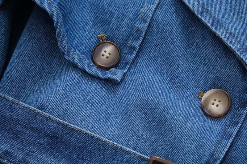 Ženska nova moda 2023. s remenom, traper trenč kaput s dvostrukim kopčanjem, vintage ženska gornja odjeća s dugim rukavima, šik kaput