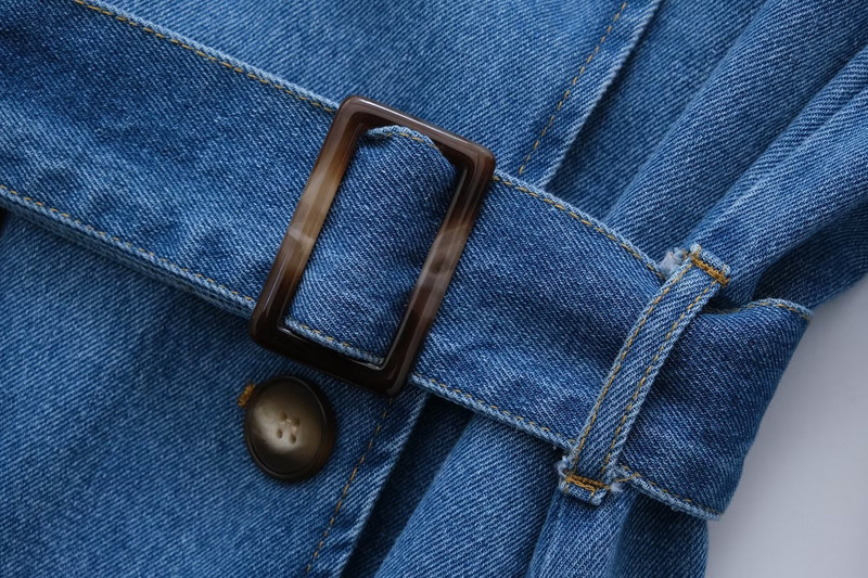 Ženska nova moda 2023. s remenom, traper trenč kaput s dvostrukim kopčanjem, vintage ženska gornja odjeća s dugim rukavima, šik kaput