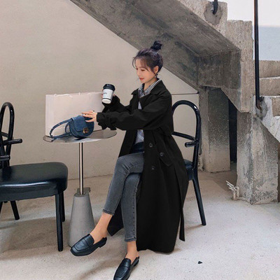 SuperAen ženski modni dugi kaput za proljeće i jesen 2023., novi korejski dizajn, kaput za uredske dame