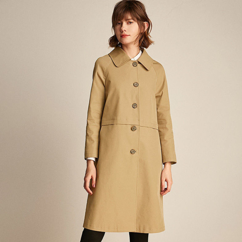 Άνοιξη φθινόπωρο 2023 Νέο κορεάτικο γυναικείο ανεμοθραυστικό πέτο μονόπετο Γυναικείο παλτό μεσαίο βρετανικό casual καμπαρντίνα