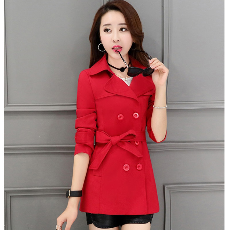 UHYTGF õhuke mantel naiste lühike mantel, mood kevad- ja sügisriided Naiste põhimantlid vööga lühike tuulejope 428