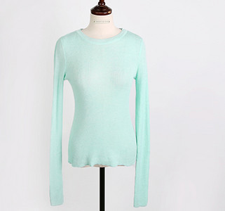 Ανοιξιάτικο λεπτό πλεκτό μπλουζάκι Γυναικεία κορεάτικα ρούχα Υψηλό ελαστικό T-shirt Γυναικείο μπλουζάκι Casual Tee πουκάμισο Femme Camisas Mujer