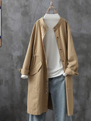 Γυναικεία καμπαρντίνα 2023 Άνοιξη φθινόπωρο Νέα γυναικεία στρογγυλή λαιμόκοψη μεσαίου μήκους Μόδα πολύπλευρη λεπτή καμπαρντίνα