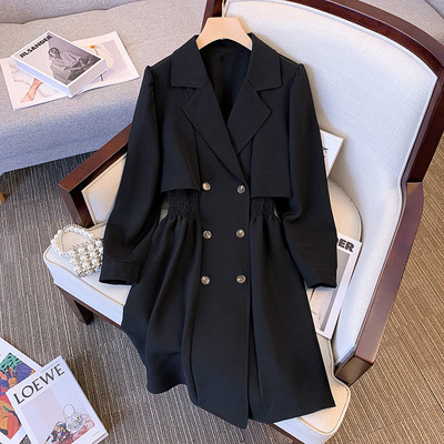 Μόδα γυναικεία παλτό All-match Casual chic γιακά με διπλό στήθος Μοντέρνα μοντέρνα παλτό
