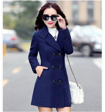 UHYTGF Blends Μάλλινο Παλτό Γυναικείο Παλτό Φθινοπωρινά Χειμερινά Παλτό και Μπουφάν Γυναικεία Παλτό Loose μέγεθος Γυναικείο Μάλλινο Παλτό Μακριά τοπ 647