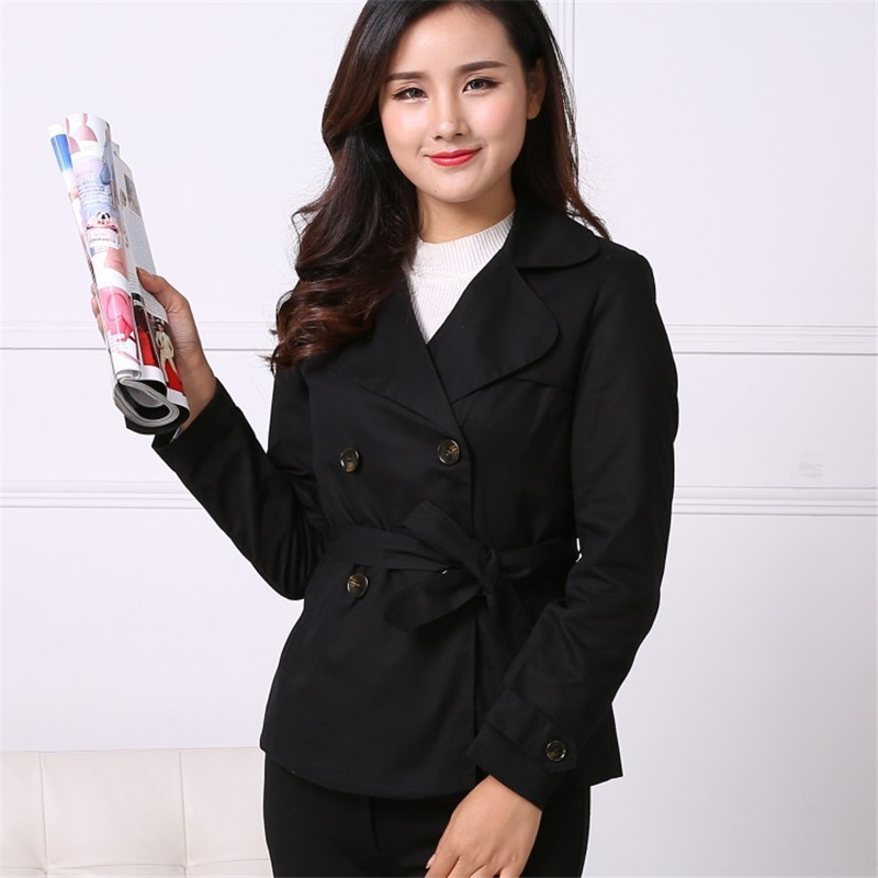 Naiste uus lühike trentšmantel, 2023. aasta kevad-sügis, puuvillane tuulejakk vabaaja topid Naiste vöö õhukesed kaherealised lühikesed mantlid A2471