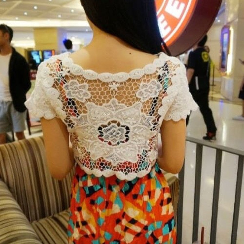 Pluusid, Naised, õõnsad, kärbitud Täielikult sobivad suvine elegantne daami O-kaelusega lühikeste varrukatega päikesekindlad rõivad vaba aja naiste topid Hubane