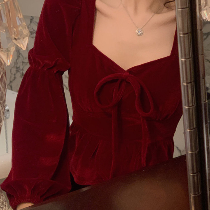 Naiste pluusid Solid pits-up laternaga varrukas Kevad Mugav Slim Fit Crop Tops Õrnad Naiste Korea stiilis Mood Igapäevased Kõik mängud