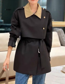 Γυναικείο παλτό ιδιοσυγκρασίας φθινοπώρου 2022 SuperAen βρετανικού στυλ με αντίθεση με πέτο με στήθος