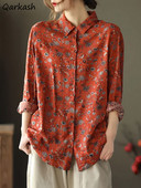 M-3XL Vintage särgid Naiste prindiga kottis kevad vaba aeg Harajuku High Street Korea moerõivad Isiklikud Y2k Camisas Chic Uus