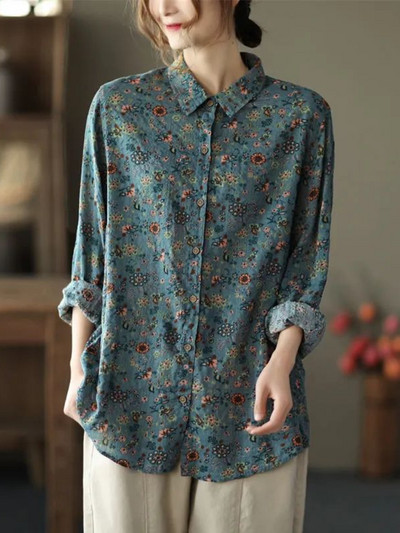 M-3XL Vintage särgid Naiste prindiga kottis kevad vaba aeg Harajuku High Street Korea moerõivad Isiklikud Y2k Camisas Chic Uus