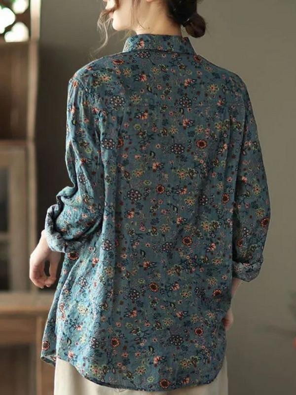 M-3XL Vintage särgid Naiste prindiga kottis kevad vaba aeg Harajuku High Street Korea moerõivad Isiklikud Y2k Camisas Chic Uus