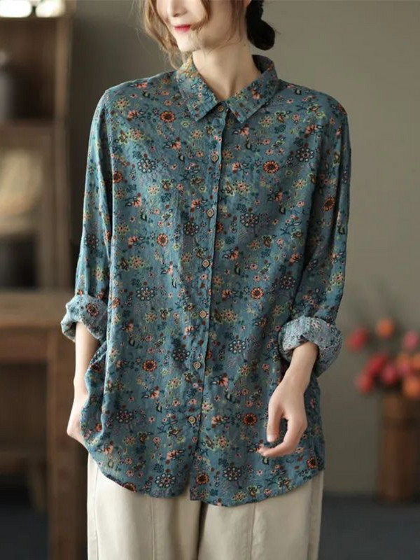 M-3XL Vintage särgid Naiste prindiga kottis kevad vaba aeg Harajuku High Street Korea moerõivad Isiklikud Y2k Camisas Chic Uus