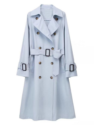 Φθινοπωρινό γυναικείο παλτό αντιανεμικό 2023 Νέα μόδα καμπαρντίνα με ζώνη Ρετρό μακρυμάνικο μακρυμάνικο μπουφάν με διπλό στήθος