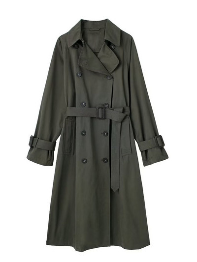 Φθινοπωρινό γυναικείο παλτό αντιανεμικό 2023 Νέα μόδα καμπαρντίνα με ζώνη Ρετρό μακρυμάνικο μακρυμάνικο μπουφάν με διπλό στήθος