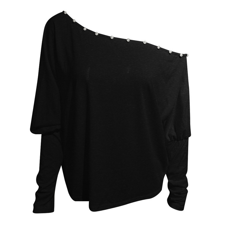 30H Ženska majica i bluza, majica s otvorenim ramenima, pulover veće veličine, široka majica s dugim rukavima u obliku krila šišmiša ropa mujer