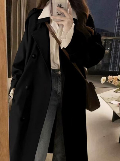 Popularni kaput s vjetrovkom za žene proljeće i jesen 2023. Novi visokokvalitetni dugi kaput i jakne u britanskom stilu