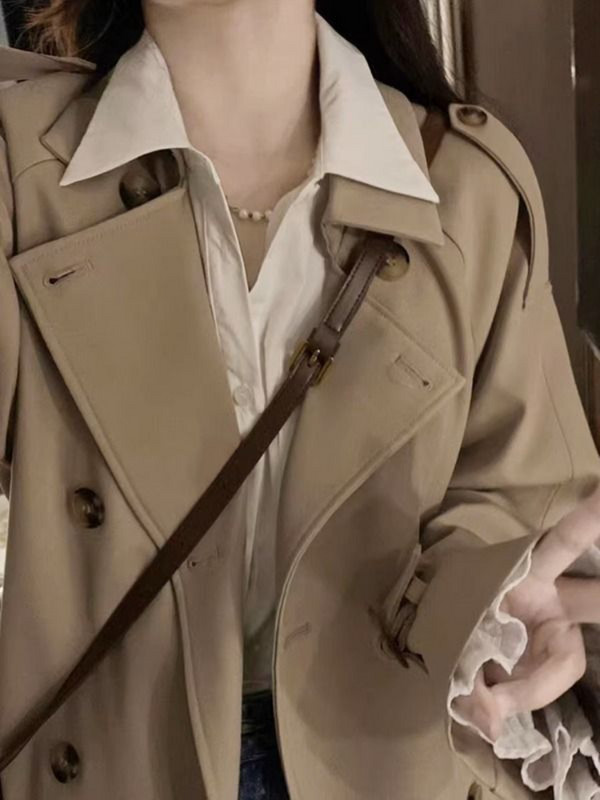 Popularni kaput s vjetrovkom za žene proljeće i jesen 2023. Novi visokokvalitetni dugi kaput i jakne u britanskom stilu