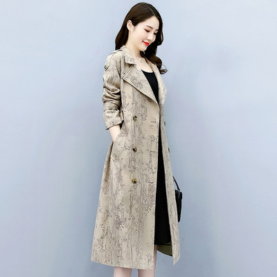 Moteriškas dvieilis paltas nuo vėjo, ilgas laisvas paltas, moteriški viršutiniai drabužiai, laisvalaikio mada, pavasaris, ruduo, nauja, 2023 m.