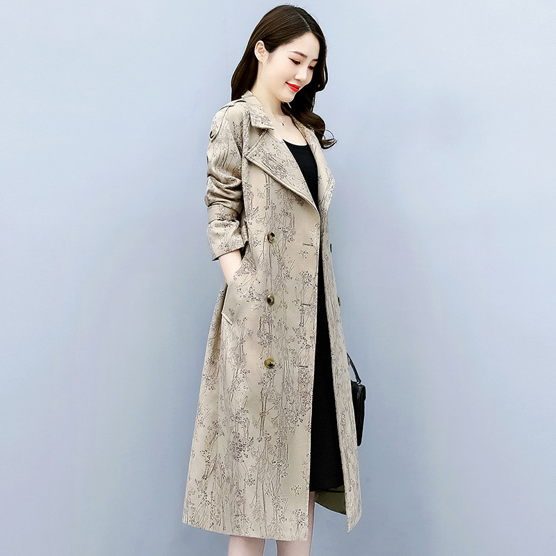 Moteriškas dvieilis paltas nuo vėjo, ilgas laisvas paltas, moteriški viršutiniai drabužiai, laisvalaikio mada, pavasaris, ruduo, nauja, 2023 m.