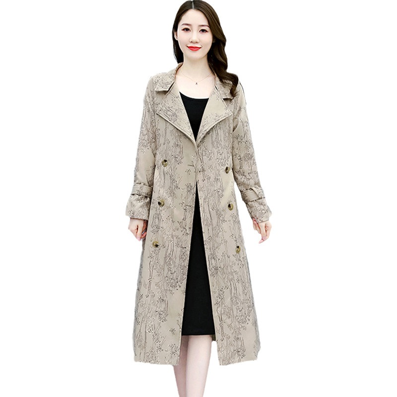 Moteriškas dvieilis paltas nuo vėjo, ilgas laisvas paltas, moteriški viršutiniai drabužiai, laisvalaikio mada, pavasaris, ruduo, nauja, 2023 m.