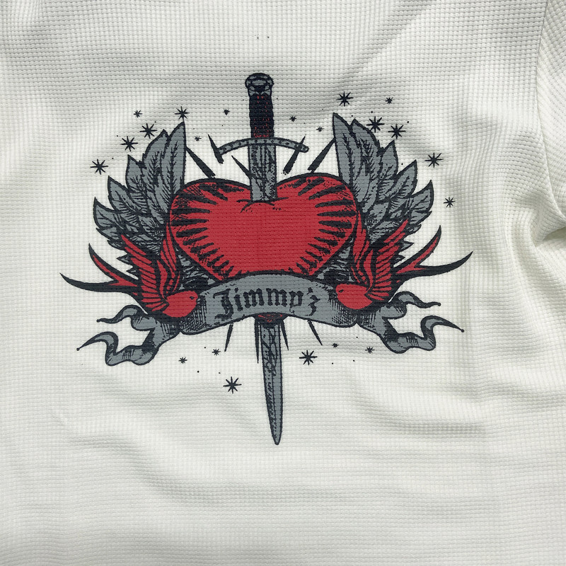 Ženska majica dugih rukava s okruglim izrezom Srce i mač s printom Slim Fit Ženske majice za ležerno svakodnevno