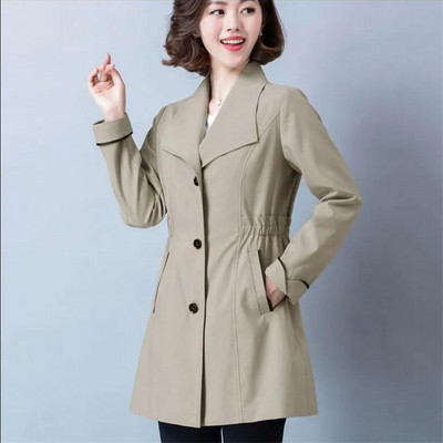 Μεσήλικες Ηλικιωμένες Γυναικείες καμπαρντίνες μονόπετο Casual Λεπτό Ανοιξιάτικο Μπουφάν Γυναικείο Ανεμοστρόβιλο Μεγάλο μέγεθος 6XL