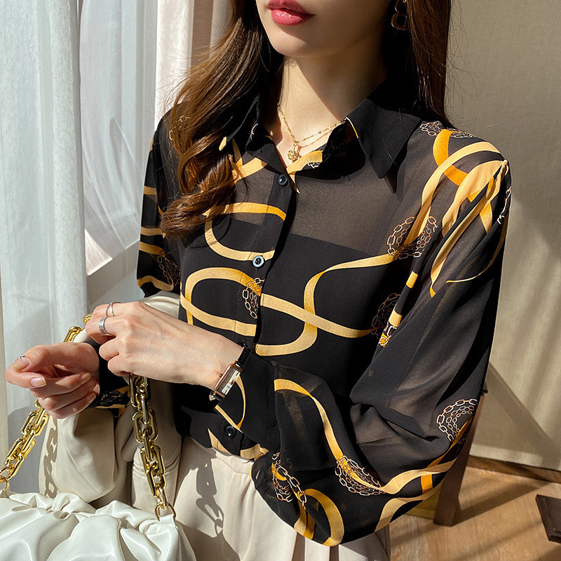 Lagana perspektivna ženska ljetna majica za zaštitu od sunca 2022. Nova modna seksi prugasta majica s dugim rukavima u korejskom stilu, ženske bluze