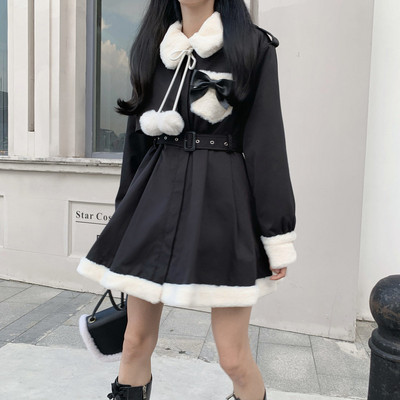 Trench Naiste tuulejope 2021 talvine BF versioon, kõrge vöökohaga paksendatud mantel Mantel Harajuku Kawaii Preppy lahtised riided trendikas