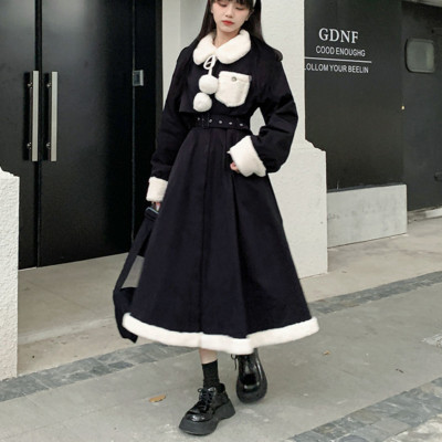 Trench Naiste tuulejope 2021 talvine BF versioon, kõrge vöökohaga paksendatud mantel Mantel Harajuku Kawaii Preppy lahtised riided trendikas