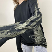 Y2k Fairy Grunge Grafičke majice dugih rukava Ženske jesenske majice E-djevojke Estetski gotički ispis slova Vrećaste majice Emo odjeća