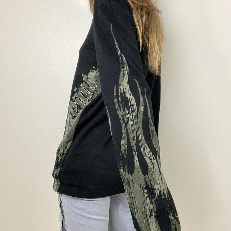 Y2k Fairy Grunge Grafičke majice dugih rukava Ženske jesenske majice E-djevojke Estetski gotički ispis slova Vrećaste majice Emo odjeća