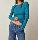 Γυναικεία ανοιξιάτικη φθινοπωρινή ριμπ μπλούζα casual μακρυμάνικο πλήρωμα λαιμόκοψη μονόχρωμη πλάτη μονόχρωμη λεπτή εφαρμογή Φθινοπωρινές μπλούζες Clubwear Ρούχα